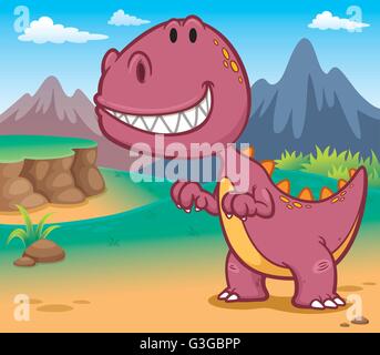 Vektor-Illustration Comic Dinosaurier Stock Vektor