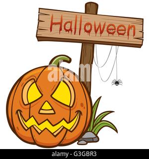 Vektor-Illustration von Halloween-Kürbis Stock Vektor