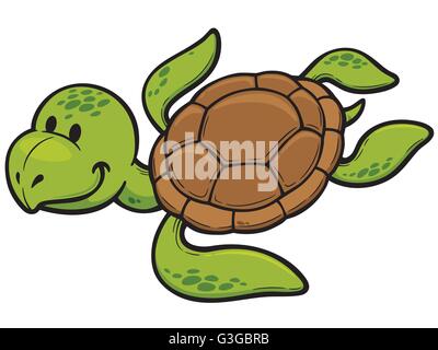 Vektor-Illustration Karikatur Schildkröte Stock Vektor