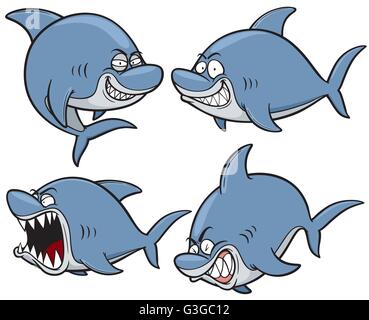Vektor-Illustration Karikatur Shark Stock Vektor