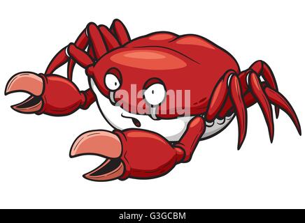 Vektor-Illustration Karikatur Krabbe Stock Vektor