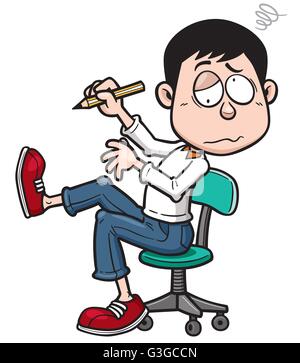 Vektor-Illustration des Menschen hart arbeiten Stock Vektor