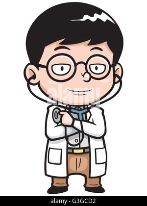 Vektor-Illustration Cartoon Arzt mit Stethoskop Stock Vektor