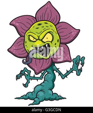 Vektor-Illustration Karikatur Blume monster Stock Vektor