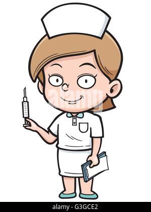 Vektor-Illustration des weiblich-Krankenschwester Stock Vektor