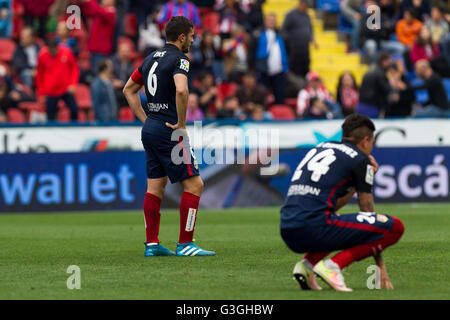 06 JORGE RESURRECCION MERODIO Koke von ATLETICO DE MADRID (L) und 24 JOSE MARIA GIMENEZ DE VARGAS OF ATLETICO DE MADRID (R) in La Liga-match zwischen Levante UD und Atletico de Madrid im Stadion Ciutat de Valencia (Foto von Jose Miguel Fernandez de Velasco / Pacific Press) Stockfoto