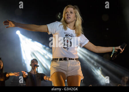 11. Juni 2016 - Manchester, Tennessee, USA - Musiker ELLIE GOULDING führt live im großen Bühne Park während Bonnaroo Music and Arts Festival in Manchester, Tennessee (Credit-Bild: © Daniel DeSlover über ZUMA Draht) Stockfoto