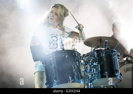 11. Juni 2016 - Manchester, Tennessee, USA - Musiker ELLIE GOULDING führt live im großen Bühne Park während Bonnaroo Music and Arts Festival in Manchester, Tennessee (Credit-Bild: © Daniel DeSlover über ZUMA Draht) Stockfoto