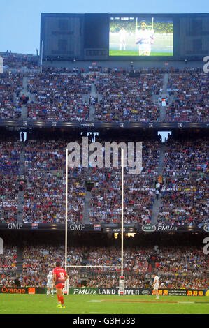 Barcelona, Spanien. 24. Juni 2016. Teilweisen Blick auf das Stadion des FC Barcelona Camp Nou während der ersten jemals gehalten Rugby-Spiel mit Rekordbeteiligung von 99.124 Zuschauern Credit: Monica Condeminas/Alamy Live News Stockfoto