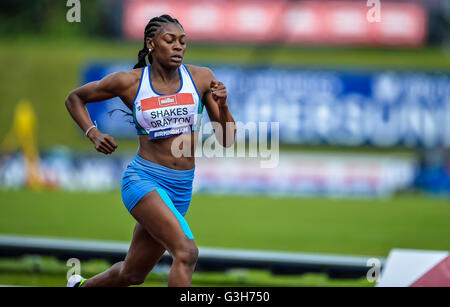 Alexander-Stadion, Birmingham, UK. 25. Juni 2016. Britische Meisterschaften. Perri Shakes-Drayton wieder in Aktion nach einer Verletzung erzwungen zu brechen, ihre 400m Wärme zu gewinnen. Bildnachweis: Aktion Plus Sport/Alamy Live-Nachrichten Stockfoto