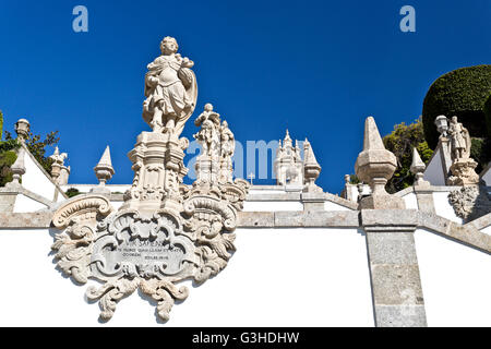 Detail der Ornamente auf der Treppe, die Basilica von Bom Jesus (gute Jesus) in Braga, Portugal Stockfoto