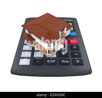 Rechner und Haus-Symbol Stockfoto