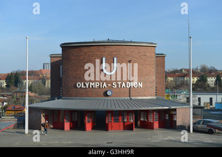 U-Bahnhof Olympia-Stadion, Charlottenburg, Berlin, Deutschland Stockfoto