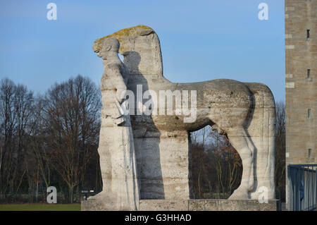 Grossplastik Rossefuehrer, Olympiastdion, Olympiapark, Charlottenburg, Berlin, Deutschland Stockfoto