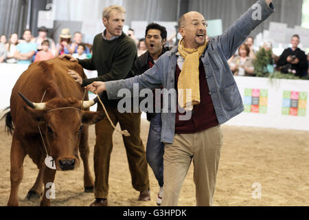 Ein Mann und seine Kuh (Originaltitel: La Vache - die Kuh) ist eine 2016 französische Komödie unter der Regie von Mohamed Hamidi.  Dieses Foto ist nur zu redaktionellen Zwecken und unterliegen dem Copyright von der Filmgesellschaft und/oder der Fotograf von dem Film oder der Firma zugeordnet und kann nur durch Veröffentlichungen im Zusammenhang mit der Förderung der oben genannten Film reproduziert werden. Eine obligatorische Gutschrift auf die Filmgesellschaft ist erforderlich. Der Fotograf sollte auch angerechnet werden, wenn bekannt. Stockfoto