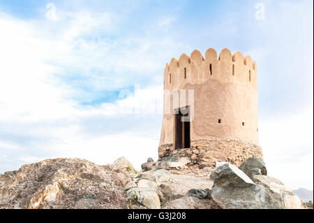 Al Badiyah Aussichtsturm im Emirat Fujairah Vereinigte Arabische Emirate. Stockfoto