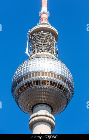 Der Fernsehturm am Alexander Platz, Platz, im Ost-Berliner Bezirk Mitte, Deutschland, Stockfoto