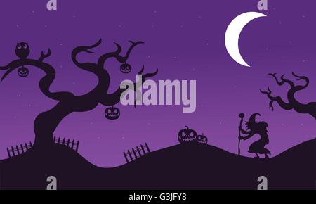 Satz von Halloween mit Banner Stock Vektor