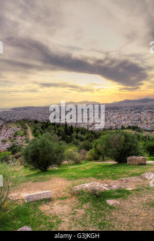 Panoramablick über Athen Stockfoto