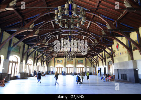 Die Innenansicht des Mount Royal Chalet Chalet du Mont Royal in Mount Royal Park.Montreal,Quebec,Canada Stockfoto