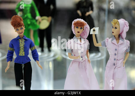 "Ich liebe Lucy'Barbie Puppen Anzeige auf Barbie Expo die größte Barbie Museum in Les Cours Mont-Royal, Montreal Quebec Kanada Stockfoto