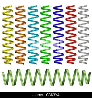 Reihe von bunten Bändern isoliert Stock Vektor