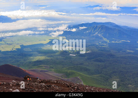 Wandern in der berühmten Mount Fuji, Japan Stockfoto