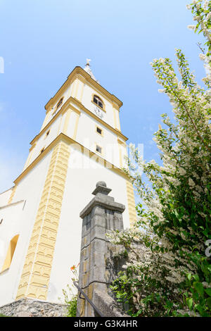 Wehrkirche St. Stephan - Bucklige Welt, Österreich, Niederösterreich, Niederösterreich, Wiener Alpen, Krumbach Stockfoto