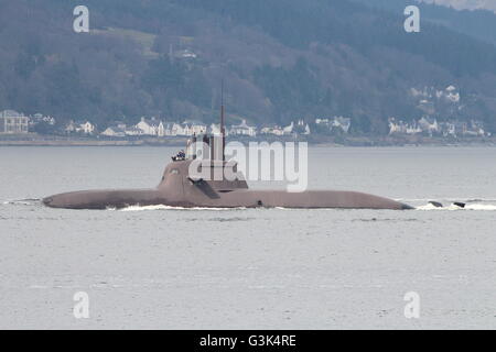 FGS U34 (S184), eine Art 212A Angriff u-Boot der deutschen Marine, Köpfe für den Beginn der Übung Joint Warrior 16-1. Stockfoto