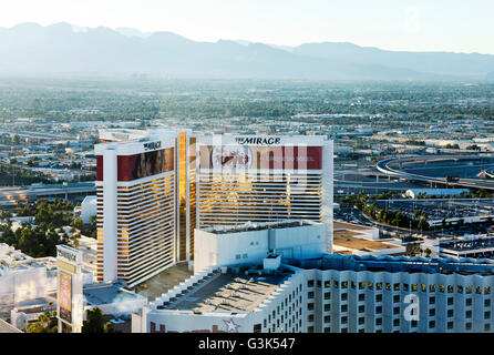Eine Luftaufnahme des Las Vegas Strip aus der "High Roller" eine 550 ft Farris Rad Touristenattraktion gesehen Stockfoto