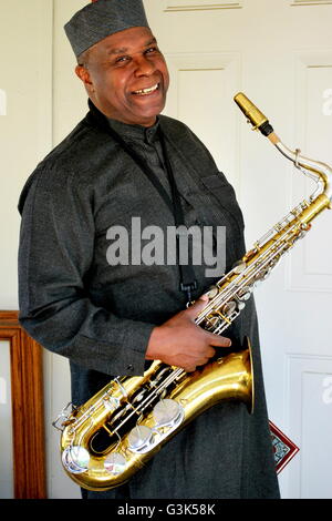 Jazz-Musiker Ausdrücke außerhalb. Stockfoto