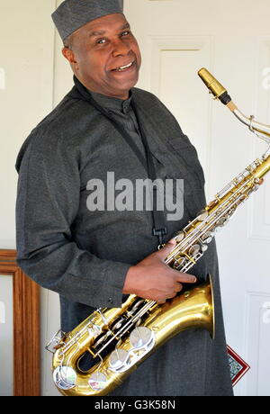 Muslimische Jazzmusiker Ausdrücke. Stockfoto