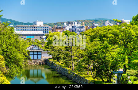 Graben von Nijo Burg in Kyoto Stockfoto