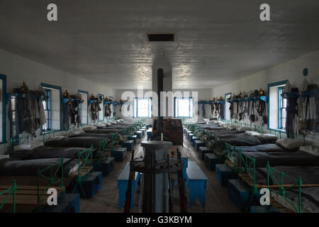 Fort Laramie, Wyoming Army post Innere der Baracke Zimmer Stockfoto