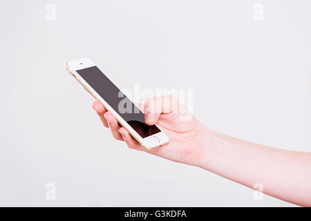 1 Erwachsene Frau Qualität Handy Stockfoto
