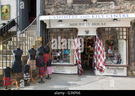 Moubray Haus Kaschmir und Kilt-Zentrum auf der Royal Mile Street, Edinburgh, Schottland Stockfoto