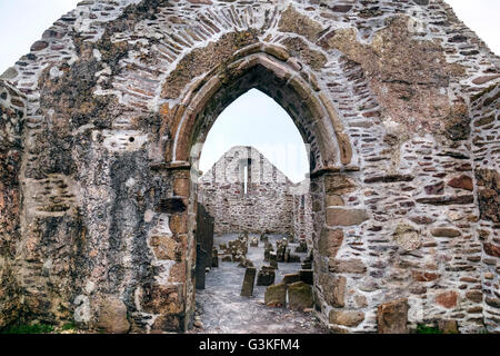 Ballingskelligs Abbey, Baile ein Sceilg, Iveragh-Halbinsel, County Kerry, Irland, Europa Stockfoto