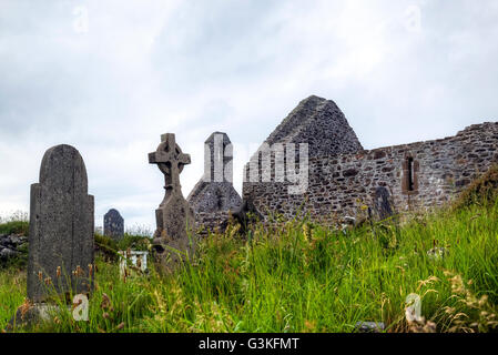 Ballingskelligs Abbey, Baile ein Sceilg, Iveragh-Halbinsel, County Kerry, Irland, Europa Stockfoto