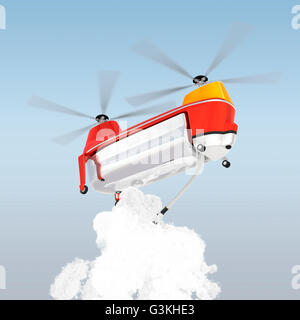 Feuer kämpfen Drohne fliegen in den Himmel. Ursprüngliche Konzeption. 3D-Rendering Bild. Stockfoto