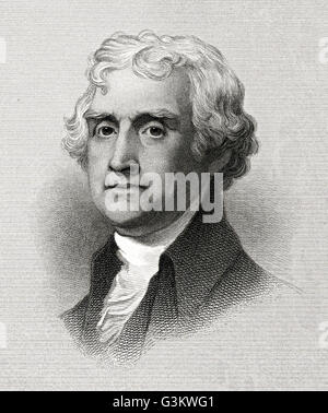 Thomas Jefferson, 1743-1826 Stockfoto