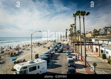 Blick auf den Strand in Oceanside, Kalifornien. Stockfoto