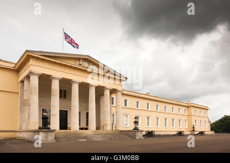 Fassade des Old College Gebäude Royal Military Academy Sandhurst, Camberley, Hampshire, England, Vereinigtes Königreich, Europa Stockfoto