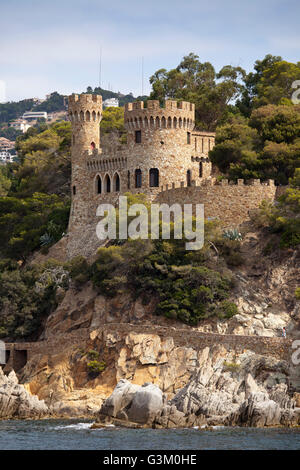 Castell d ' en Plaja, Lloret de Mar, Costa Brava, Katalonien, Spanien, Europa, PublicGround Stockfoto