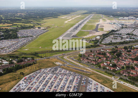 Eine Luftaufnahme des Manchester International Airport Stockfoto