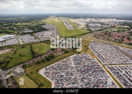 Eine Luftaufnahme des Manchester International Airport Stockfoto