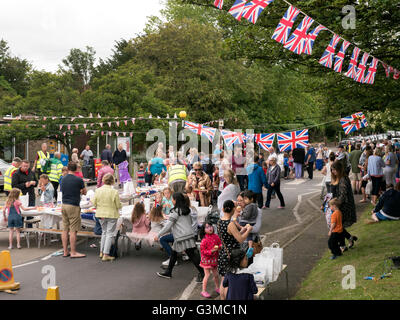 Straßenfest in Birchington Kent zu Königin Elizabeth II 90. Geburtstag 12. Juni 2016 Stockfoto