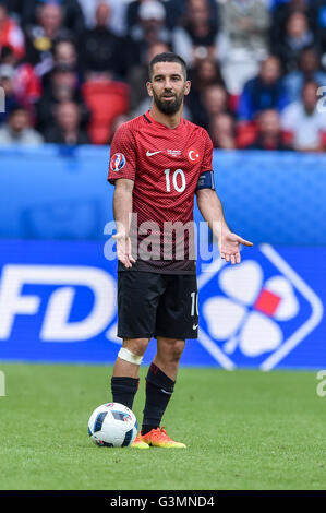 Arda Turan (Türkei); 12. Juni 2016 - Fußball: Uefa Euro Frankreich 2016, Gruppe D, Türkei 0-1 Kroatien, im Stade Parc des Princes, Paris, Frankreich. © Aicfoto/AFLO/Alamy Live-Nachrichten Stockfoto