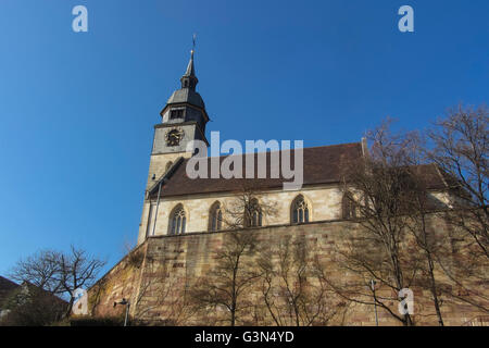 Stadtkirche St. Dionysius, der wichtigsten evangelischen (evangelisch / lutherische als auch reformierte) Kirche der Stadt Böblingen, Baden-Württemberg, Deutschland. Stockfoto