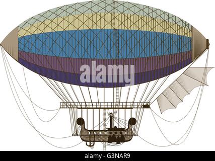 Fantastisch Retro-Luftschiff Stock Vektor
