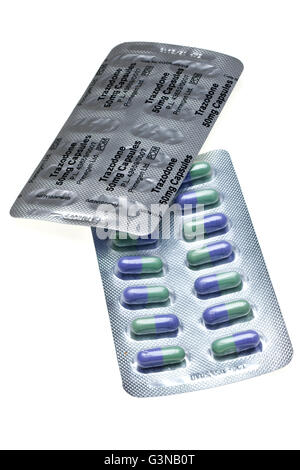 Zwei Blister-Packungen mit 50mg Trazodon Kapseln Stockfoto